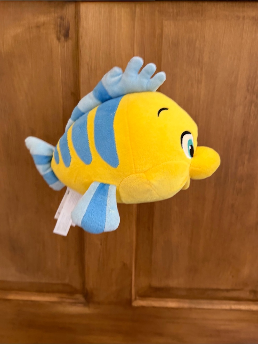 Authentic Disney Plush Flounder Yellow and Light Blue Tropical Fish Toy